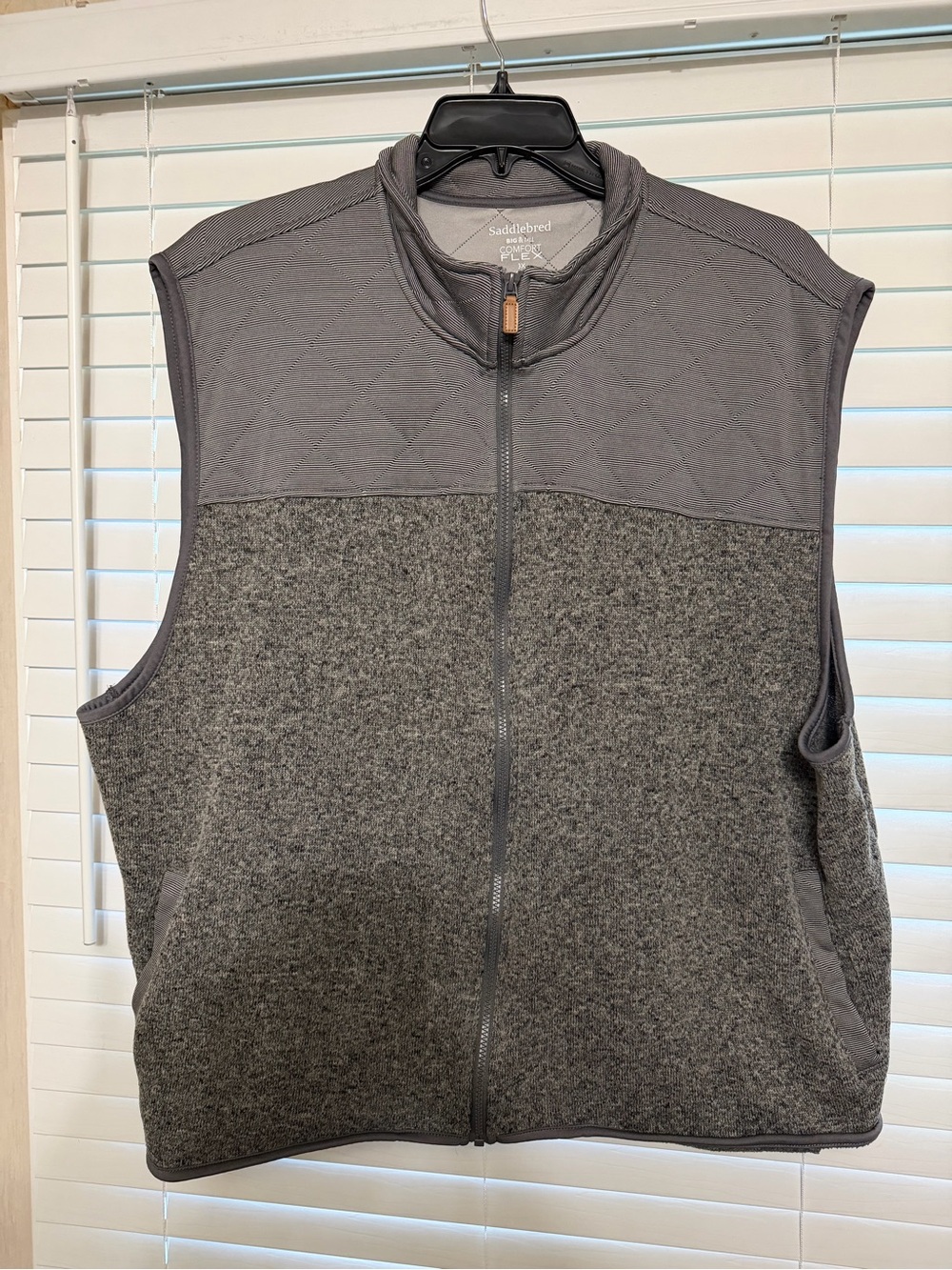 Saddlebred Gray Quilted Yoke Fleece Vest